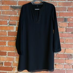 Black BCBGMAXAZRIA Satin Trim Dress